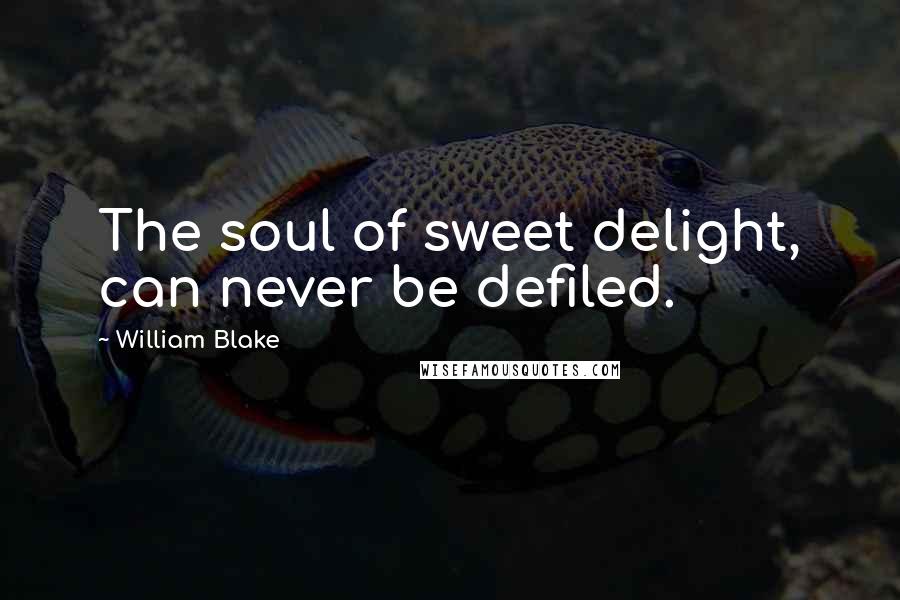 William Blake Quotes: The soul of sweet delight, can never be defiled.