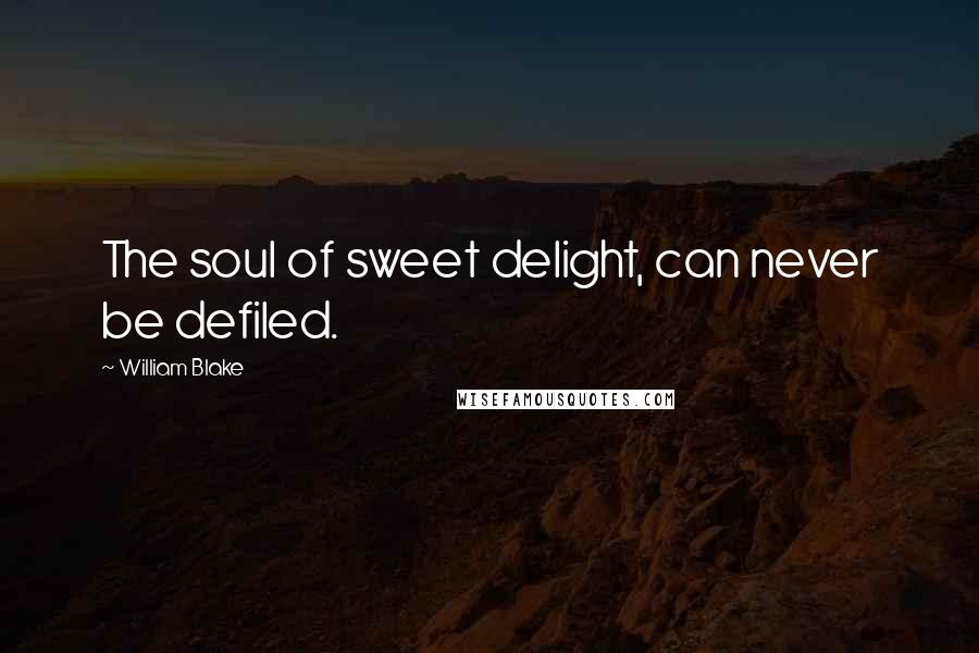 William Blake Quotes: The soul of sweet delight, can never be defiled.