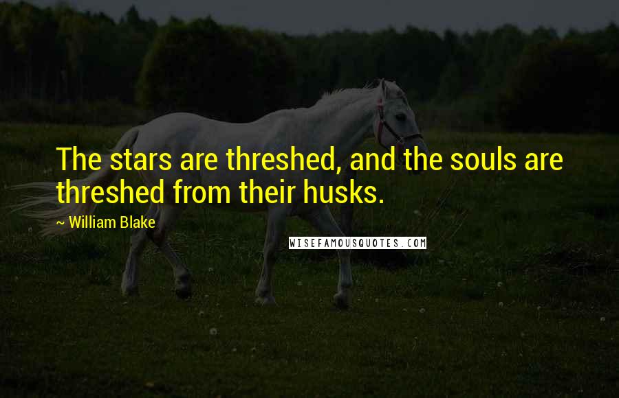 William Blake Quotes: The stars are threshed, and the souls are threshed from their husks.