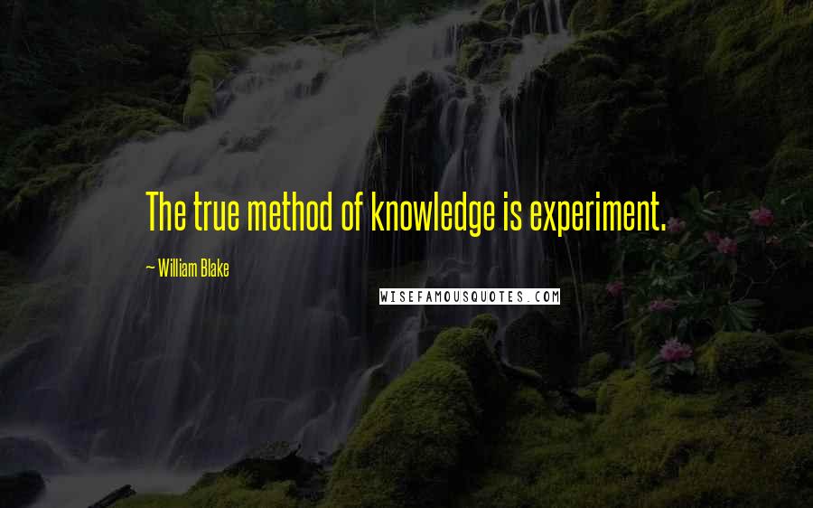 William Blake Quotes: The true method of knowledge is experiment.