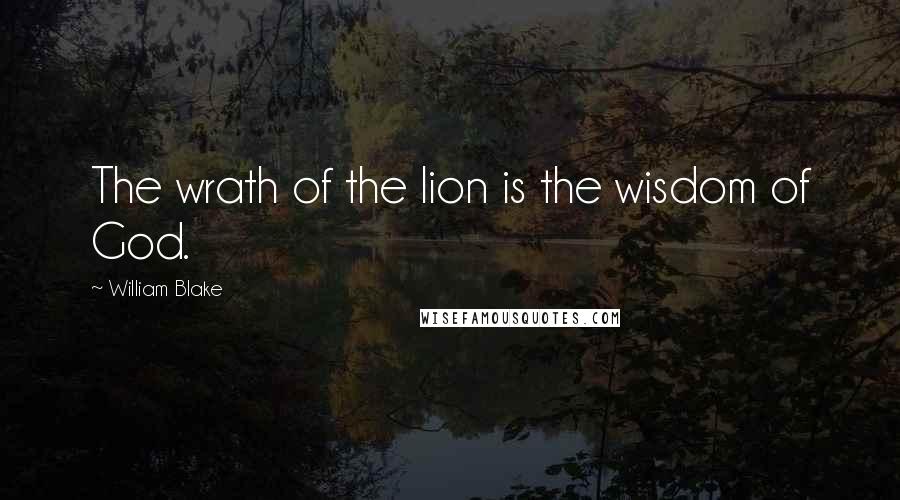 William Blake Quotes: The wrath of the lion is the wisdom of God.