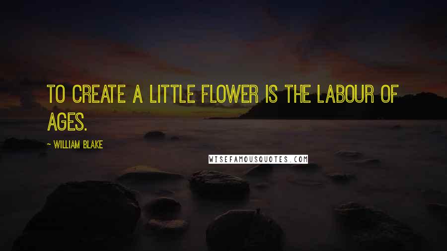 William Blake Quotes: To create a little flower is the labour of ages.
