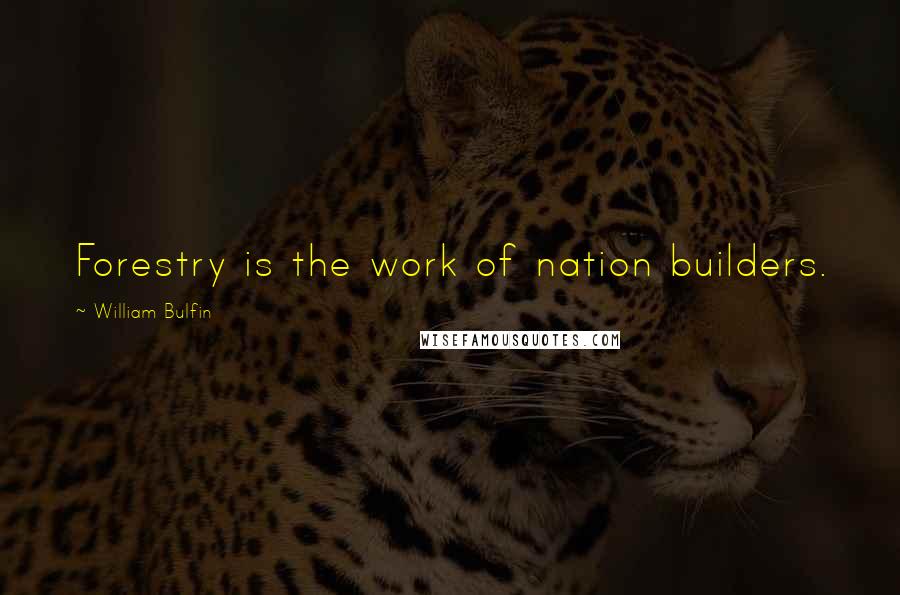 William Bulfin Quotes: Forestry is the work of nation builders.