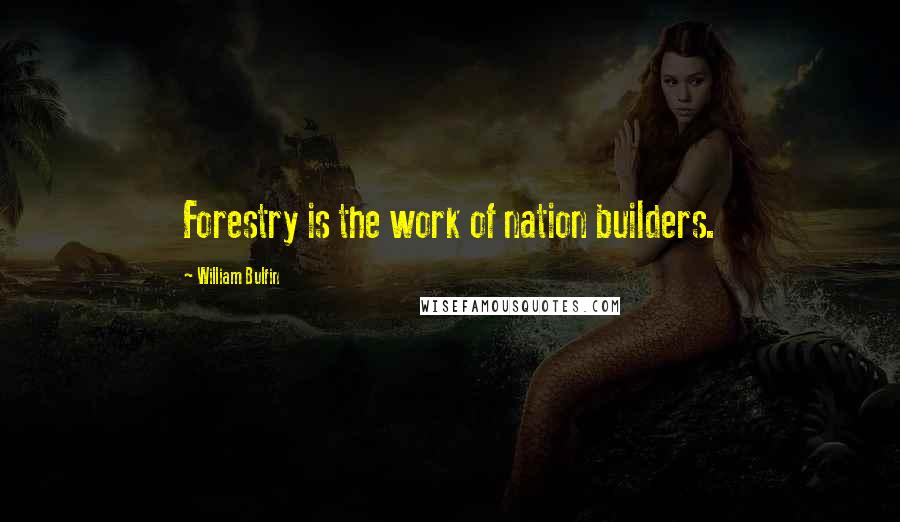 William Bulfin Quotes: Forestry is the work of nation builders.