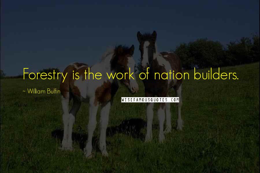 William Bulfin Quotes: Forestry is the work of nation builders.