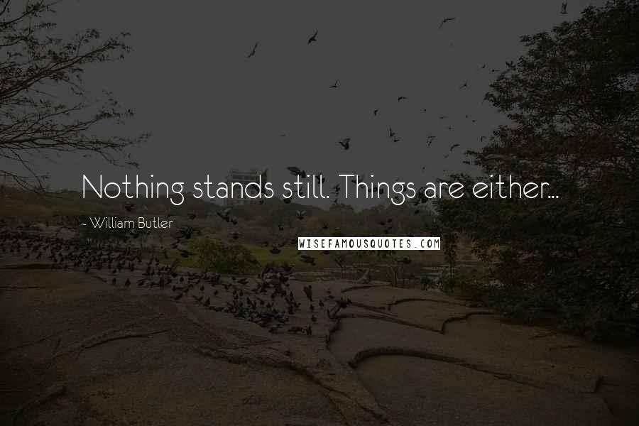 William Butler Quotes: Nothing stands still. Things are either...