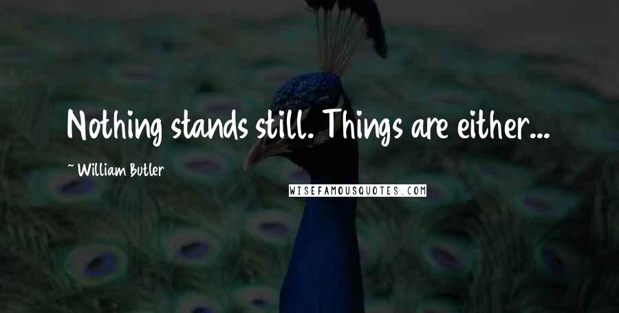 William Butler Quotes: Nothing stands still. Things are either...