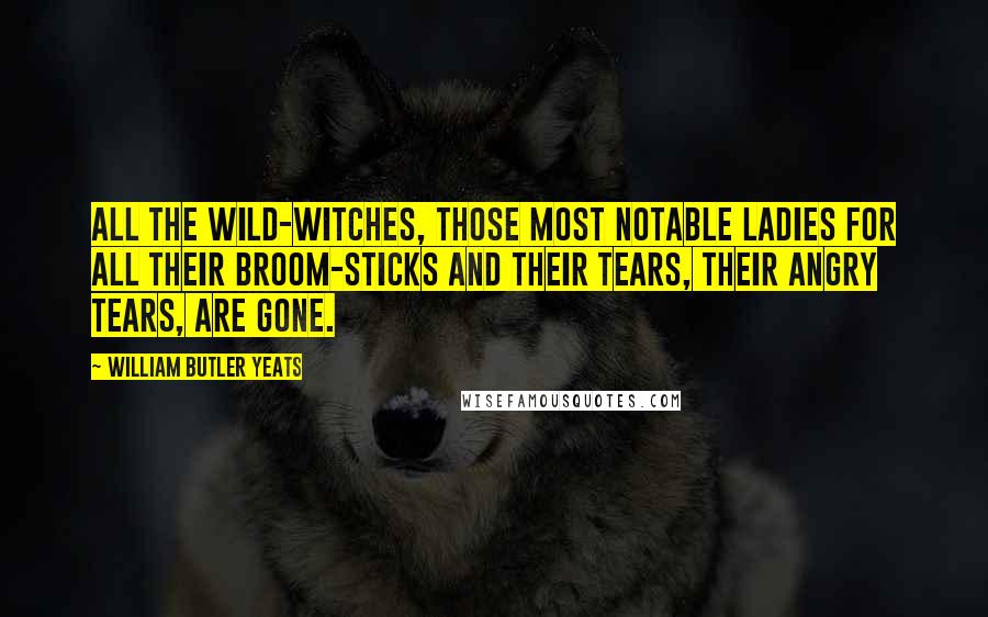 William Butler Yeats Quotes: All the wild-witches, those most notable ladies For all their broom-sticks and their tears, Their angry tears, are gone.