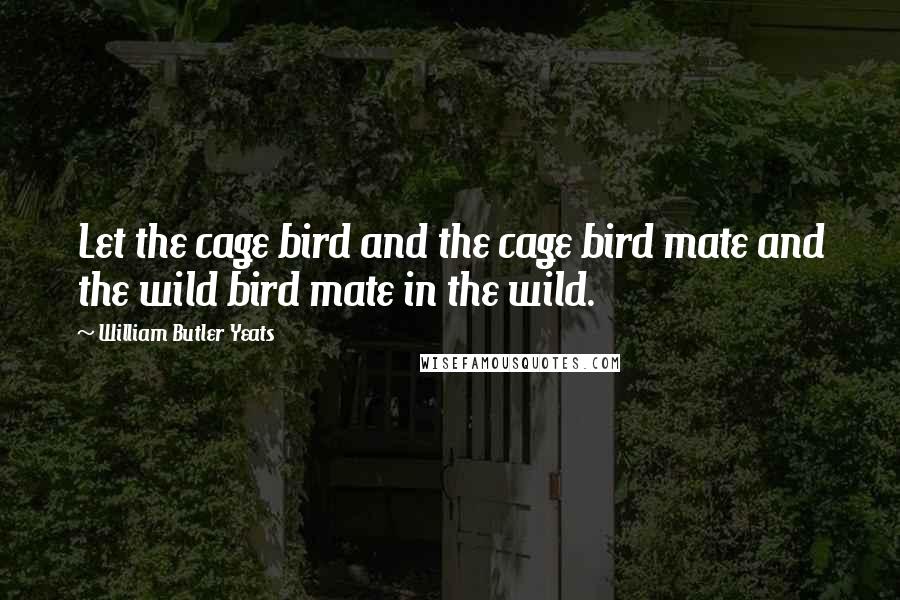 William Butler Yeats Quotes: Let the cage bird and the cage bird mate and the wild bird mate in the wild.