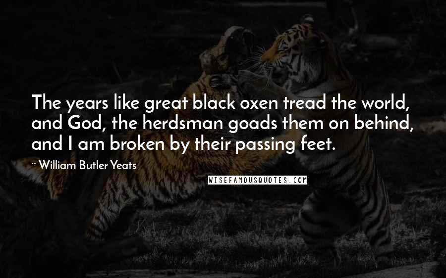 William Butler Yeats Quotes: The years like great black oxen tread the world, and God, the herdsman goads them on behind, and I am broken by their passing feet.