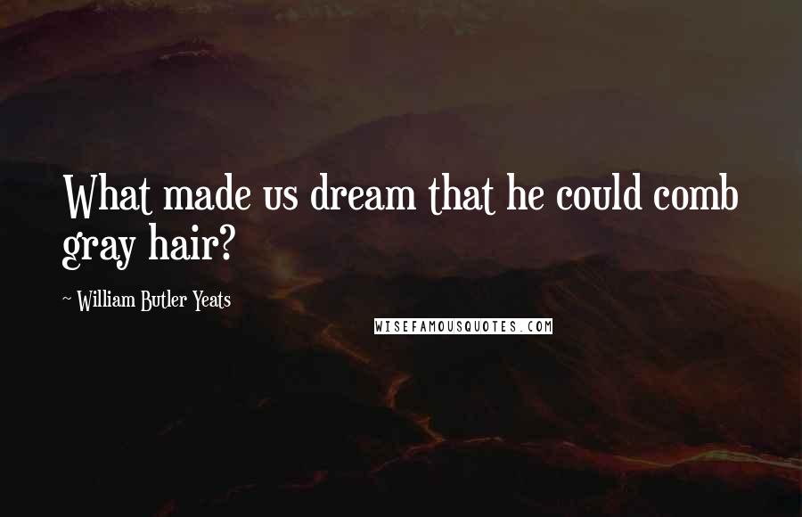 William Butler Yeats Quotes: What made us dream that he could comb gray hair?