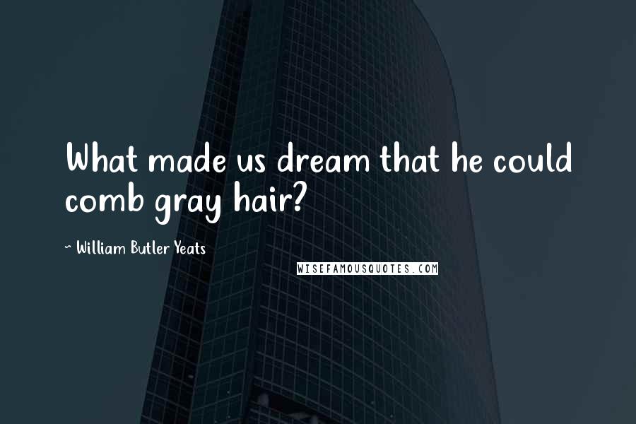 William Butler Yeats Quotes: What made us dream that he could comb gray hair?