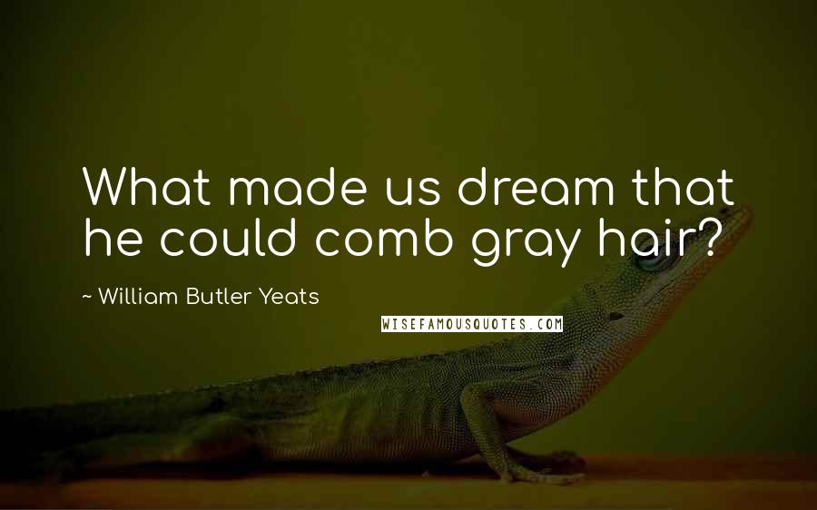 William Butler Yeats Quotes: What made us dream that he could comb gray hair?