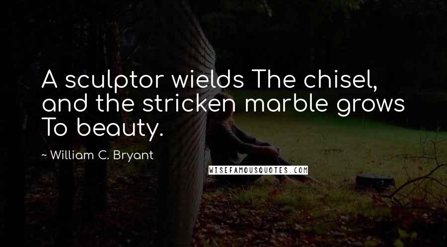 William C. Bryant Quotes: A sculptor wields The chisel, and the stricken marble grows To beauty.