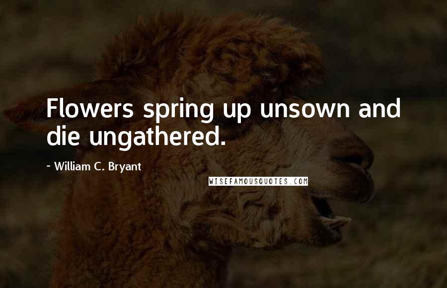 William C. Bryant Quotes: Flowers spring up unsown and die ungathered.