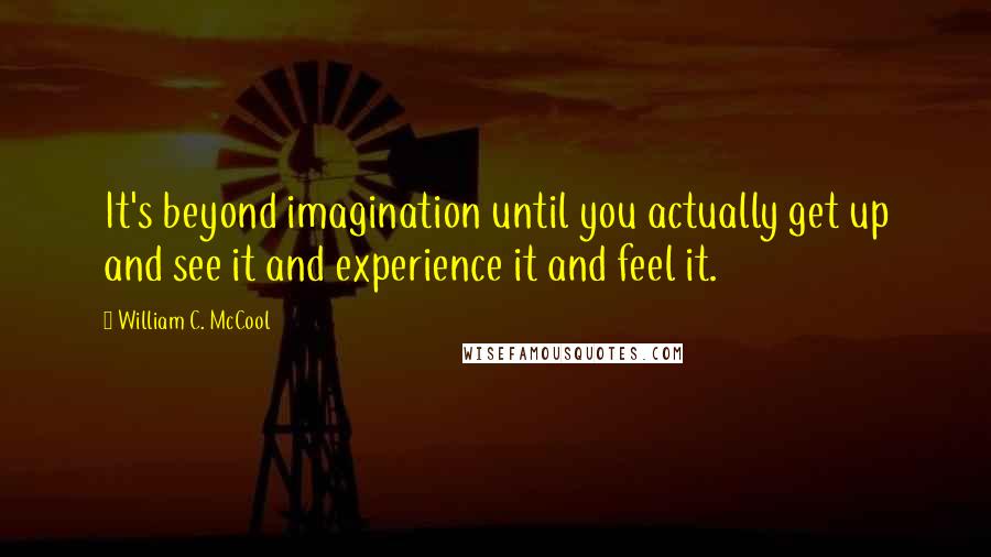 William C. McCool Quotes: It's beyond imagination until you actually get up and see it and experience it and feel it.