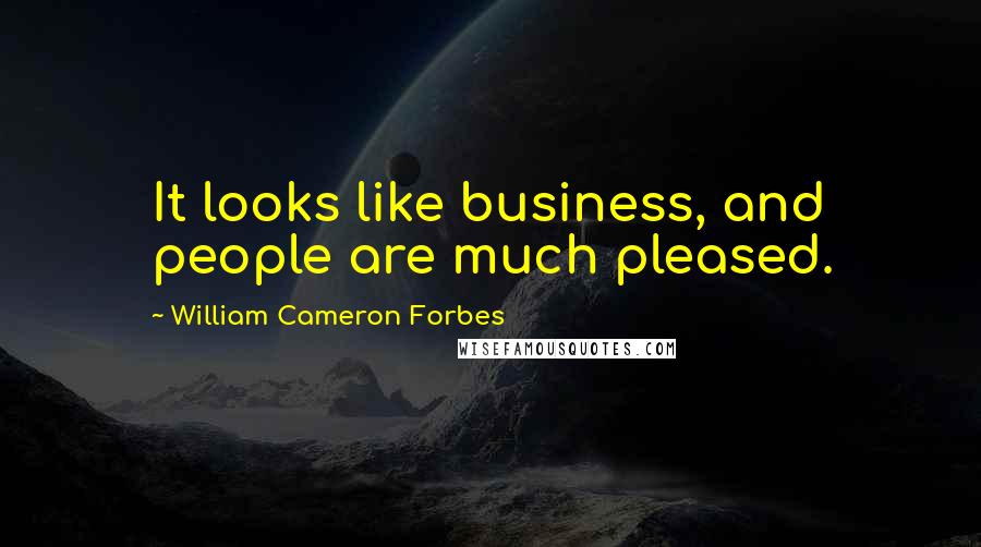 William Cameron Forbes Quotes: It looks like business, and people are much pleased.