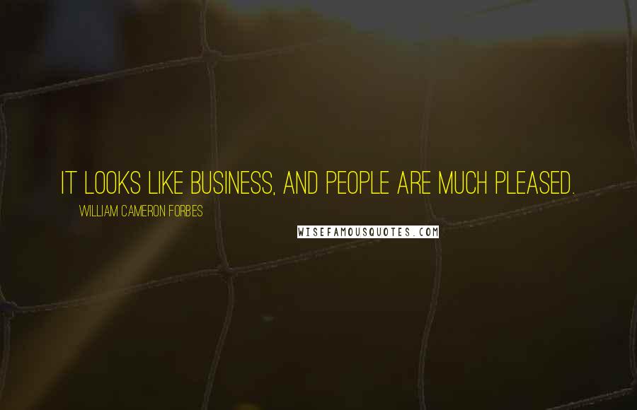 William Cameron Forbes Quotes: It looks like business, and people are much pleased.