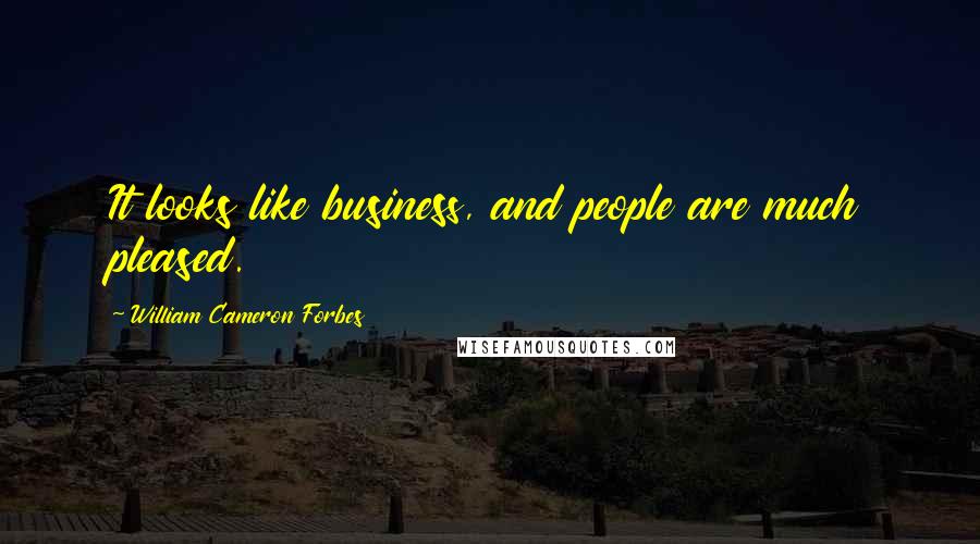 William Cameron Forbes Quotes: It looks like business, and people are much pleased.