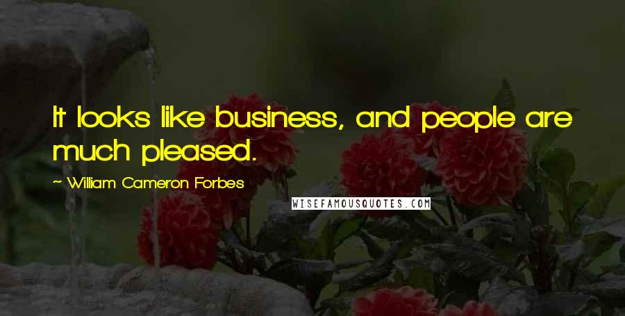 William Cameron Forbes Quotes: It looks like business, and people are much pleased.