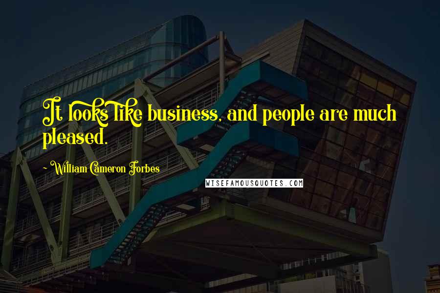 William Cameron Forbes Quotes: It looks like business, and people are much pleased.