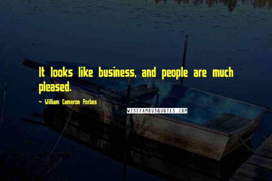 William Cameron Forbes Quotes: It looks like business, and people are much pleased.