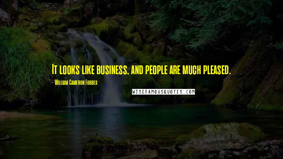 William Cameron Forbes Quotes: It looks like business, and people are much pleased.