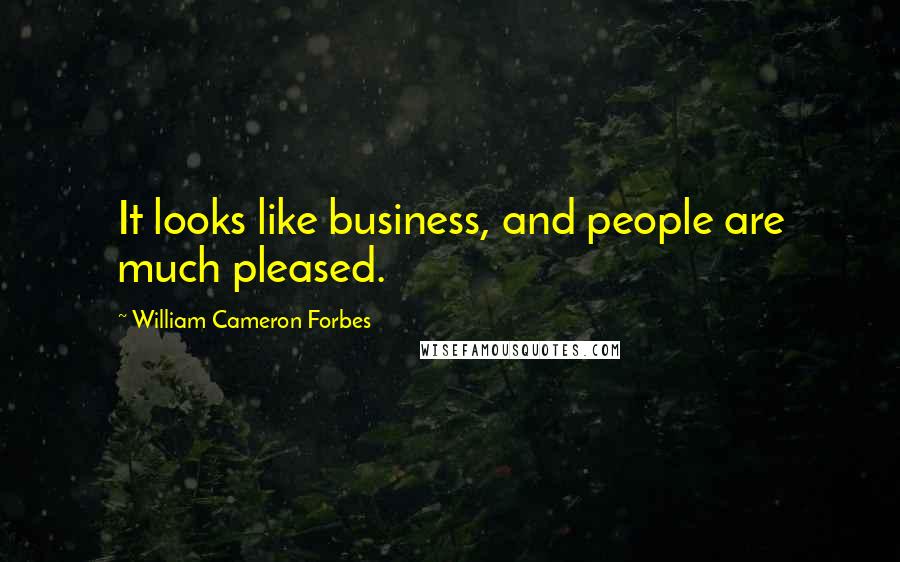 William Cameron Forbes Quotes: It looks like business, and people are much pleased.