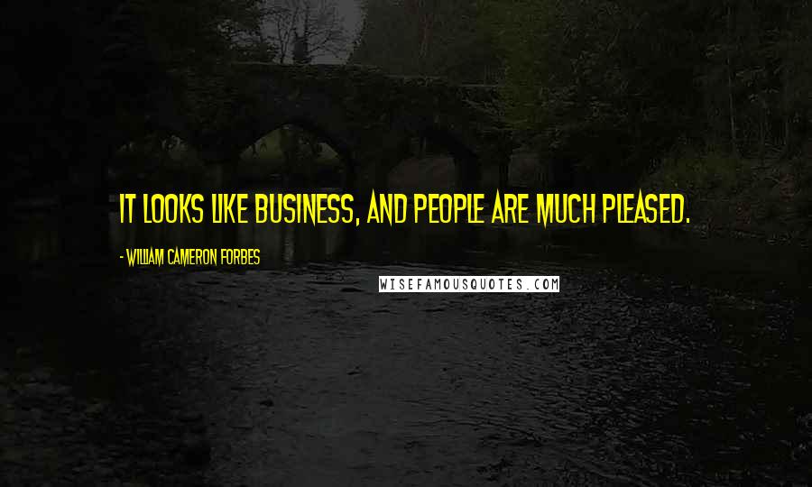 William Cameron Forbes Quotes: It looks like business, and people are much pleased.