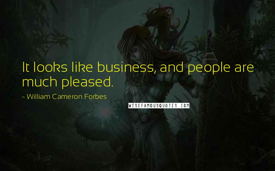 William Cameron Forbes Quotes: It looks like business, and people are much pleased.