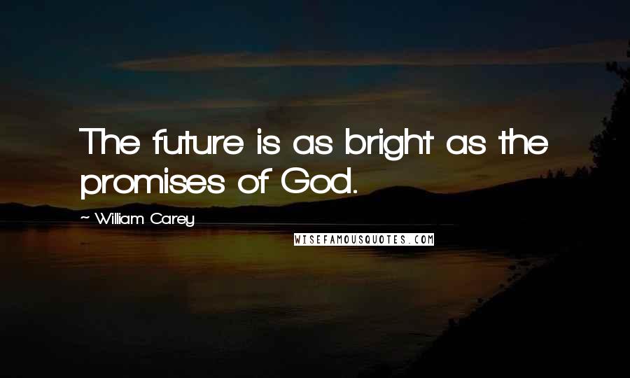 William Carey Quotes: The future is as bright as the promises of God.