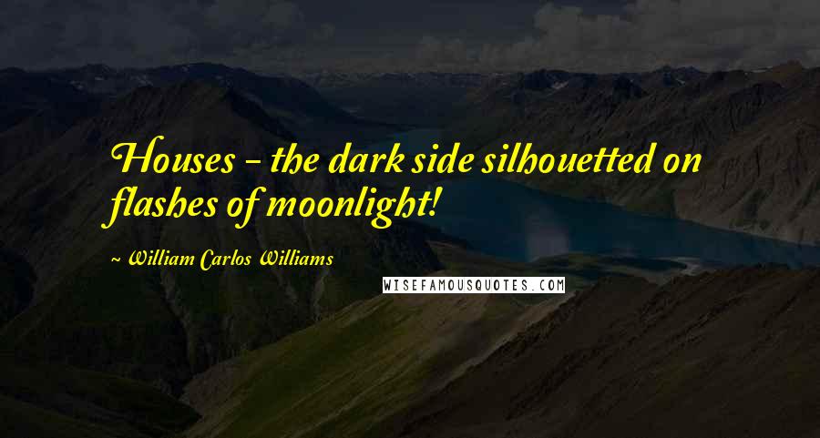 William Carlos Williams Quotes: Houses - the dark side silhouetted on flashes of moonlight!