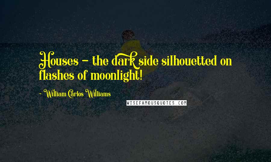 William Carlos Williams Quotes: Houses - the dark side silhouetted on flashes of moonlight!