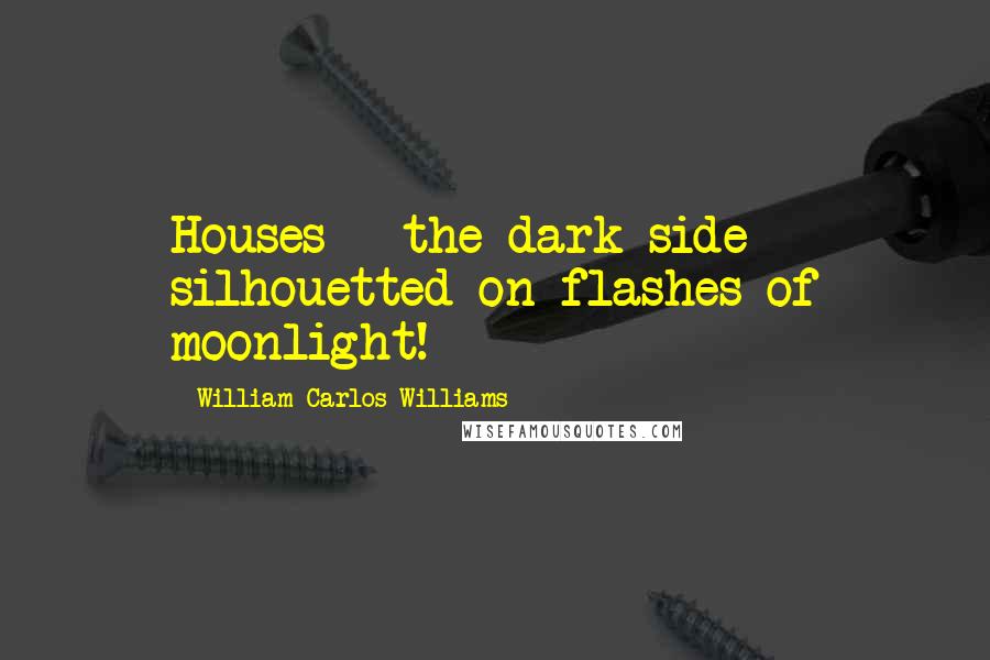 William Carlos Williams Quotes: Houses - the dark side silhouetted on flashes of moonlight!