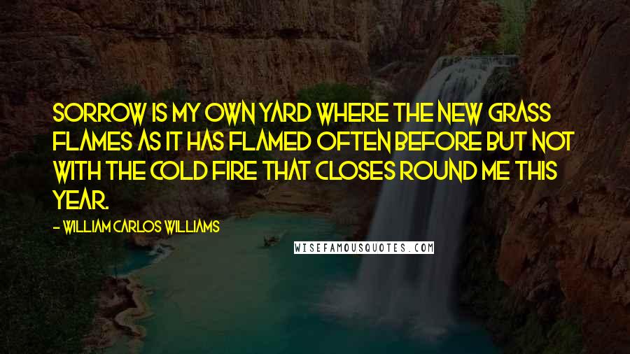 William Carlos Williams Quotes: Sorrow is my own yard where the new grass flames as it has flamed often before but not with the cold fire that closes round me this year.