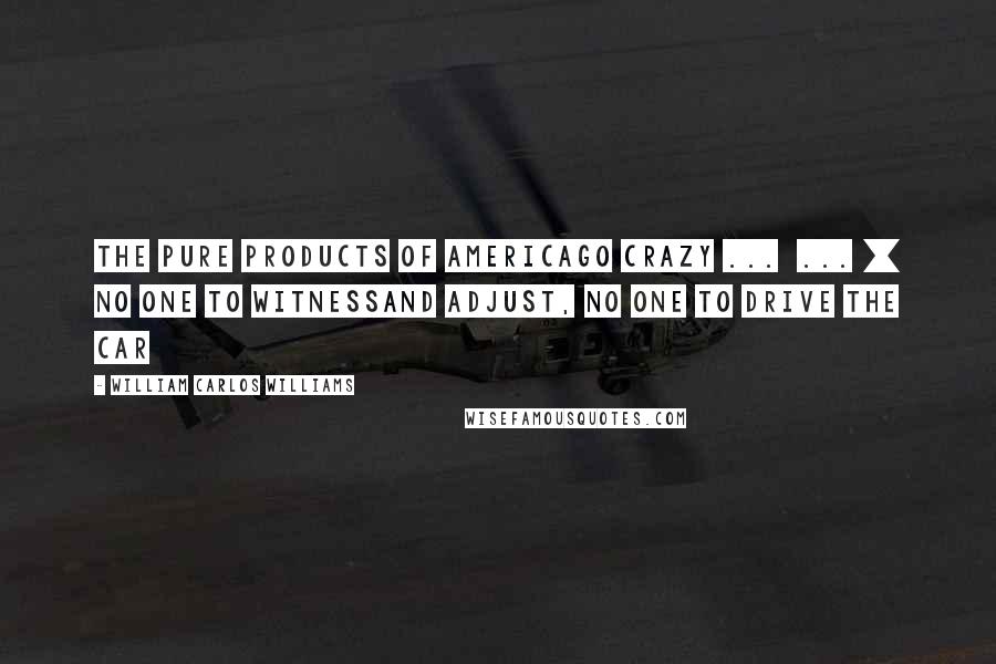 William Carlos Williams Quotes: The pure products of Americago crazy ...  ... [] No one to witnessand adjust, no one to drive the car