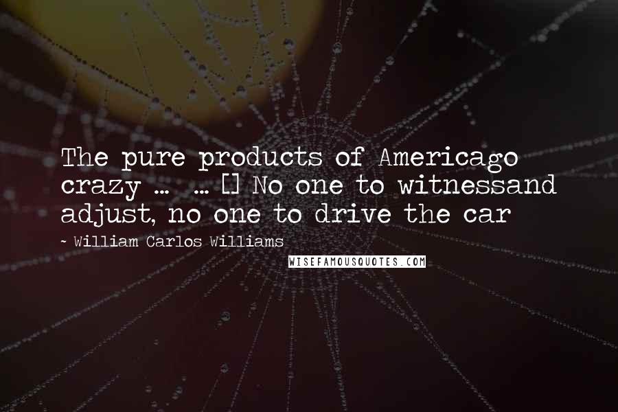 William Carlos Williams Quotes: The pure products of Americago crazy ...  ... [] No one to witnessand adjust, no one to drive the car
