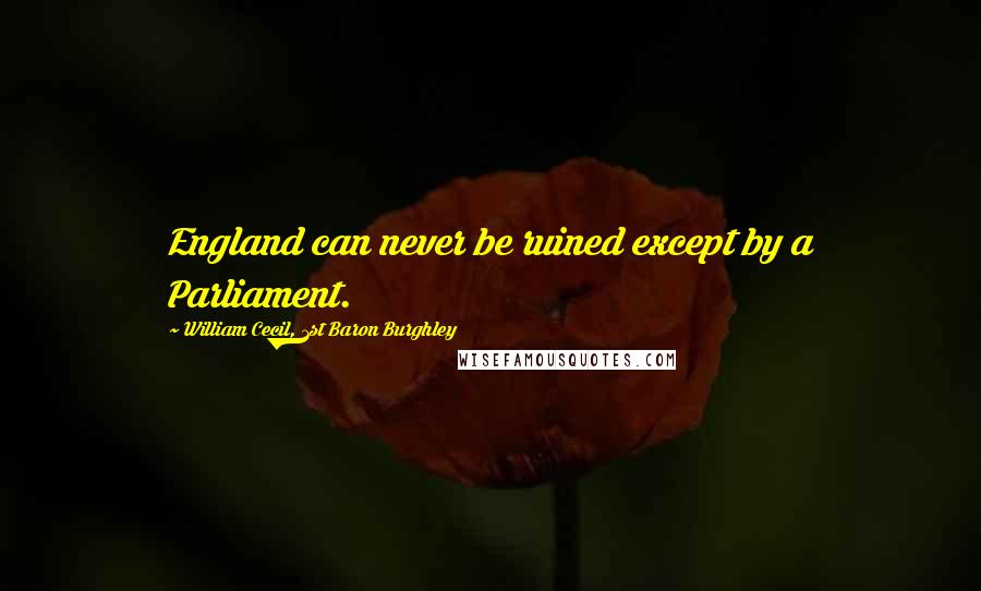 William Cecil, 1st Baron Burghley Quotes: England can never be ruined except by a Parliament.