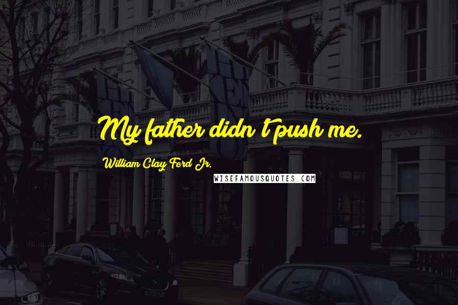 William Clay Ford Jr. Quotes: My father didn't push me.