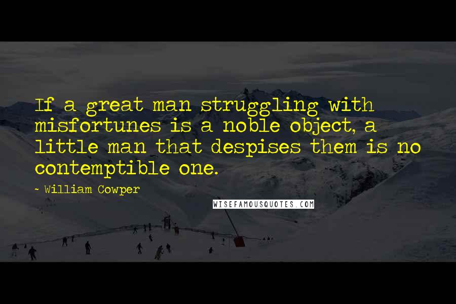 William Cowper Quotes: If a great man struggling with misfortunes is a noble object, a little man that despises them is no contemptible one.