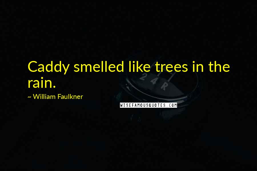 William Faulkner Quotes: Caddy smelled like trees in the rain.