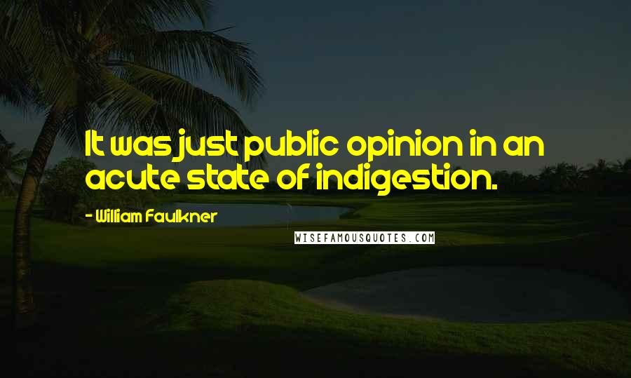 William Faulkner Quotes: It was just public opinion in an acute state of indigestion.