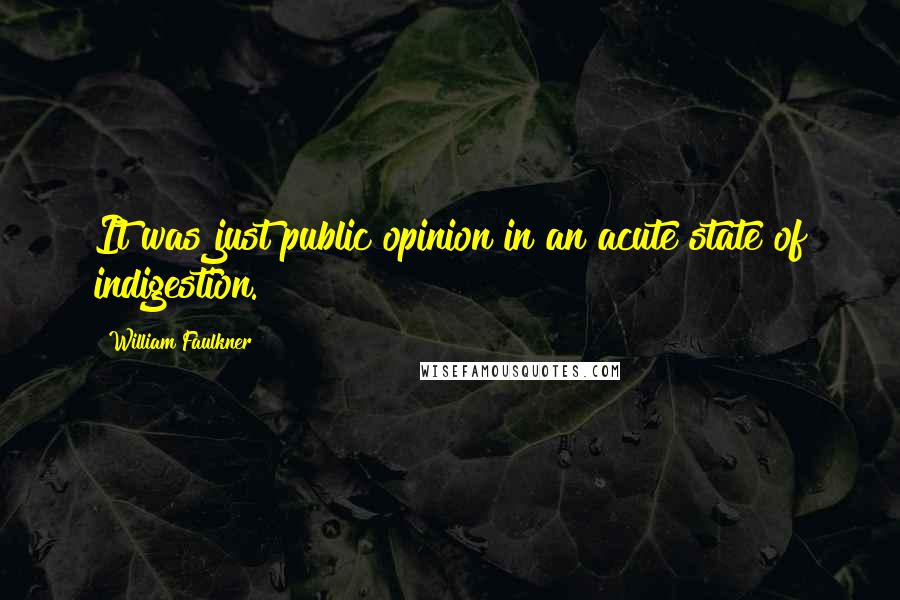 William Faulkner Quotes: It was just public opinion in an acute state of indigestion.