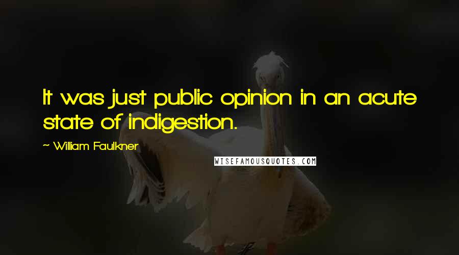William Faulkner Quotes: It was just public opinion in an acute state of indigestion.