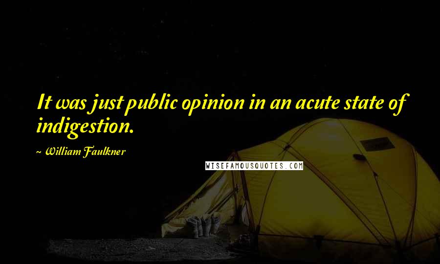 William Faulkner Quotes: It was just public opinion in an acute state of indigestion.