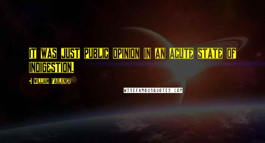 William Faulkner Quotes: It was just public opinion in an acute state of indigestion.