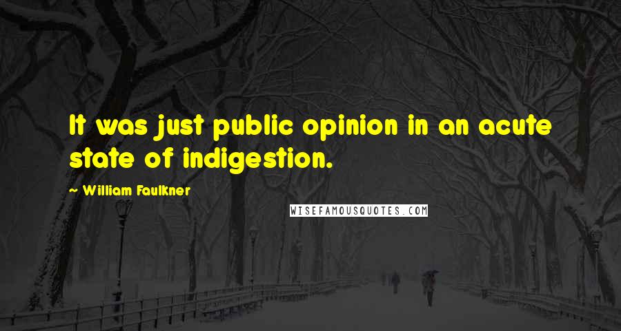 William Faulkner Quotes: It was just public opinion in an acute state of indigestion.