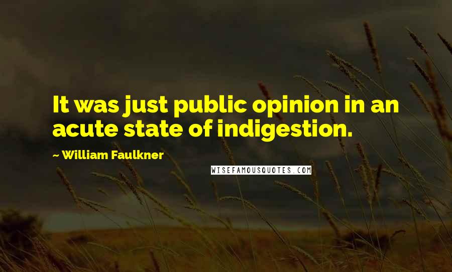 William Faulkner Quotes: It was just public opinion in an acute state of indigestion.