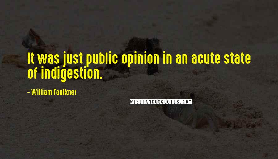 William Faulkner Quotes: It was just public opinion in an acute state of indigestion.