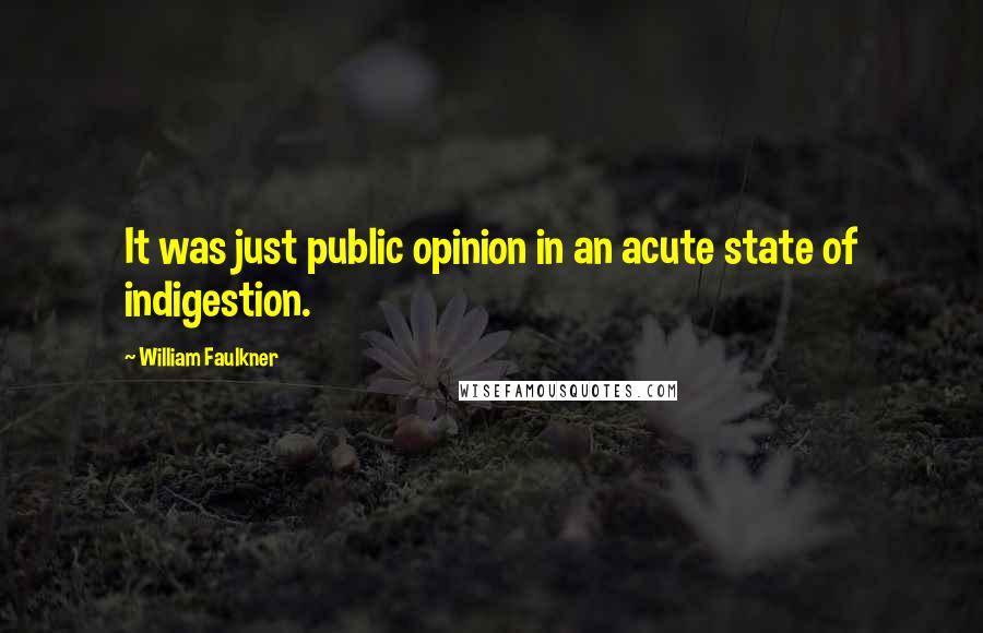 William Faulkner Quotes: It was just public opinion in an acute state of indigestion.